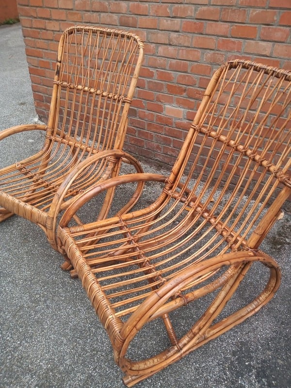Sedia in rattan intrecciato
